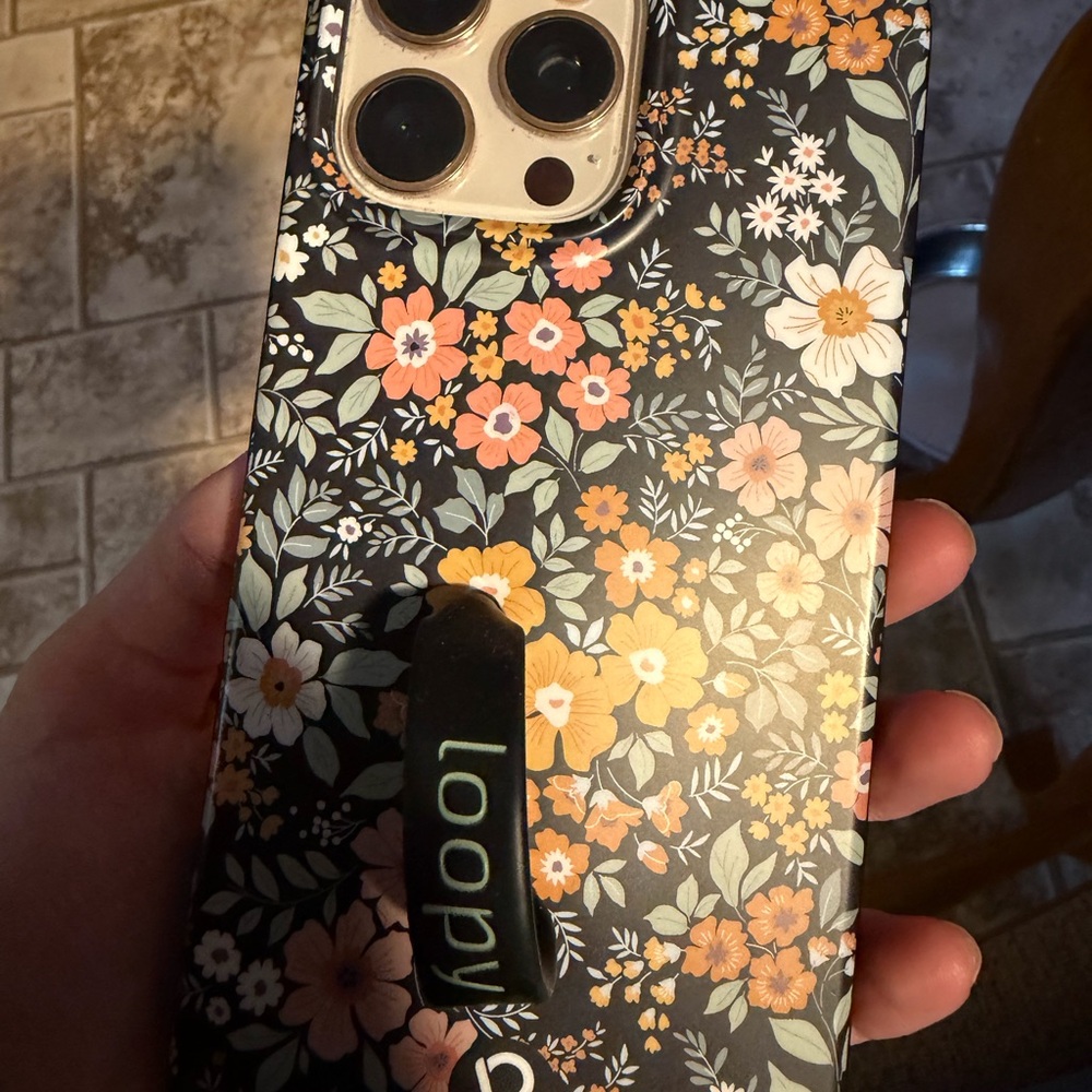 Loopy Case Black Floral Phone Case